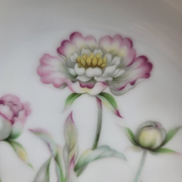 Mikado Harmony Round Serving Bowl Cream Rim Pink Floral Center - Picture 9 of 14